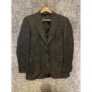 Southport Mens Suit Jacket sz 42 Gray Twill Wool Single Breasted Lined Career